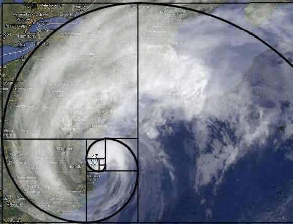 Hurricane Sandy Spiral separated into Segments