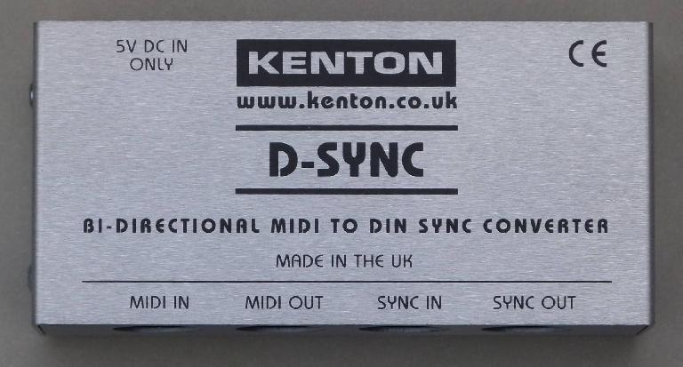 Top view of Kenton D-SYNC bi-directional MIDI to DIN Sync convertor
