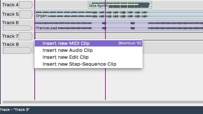 Insert MIDI Clip