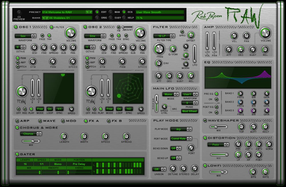 Rob Papen RAW FX page