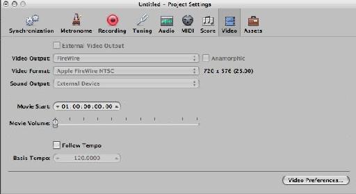 Video project settings