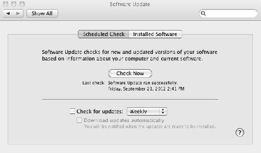 Figure 1: Software Update turned off. However, the Check Now button is always clickable in case you want to see what’s new.