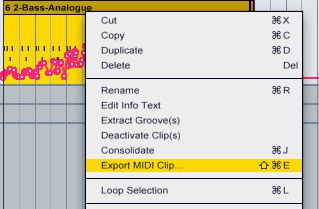 Exporting MIDI in Ableton