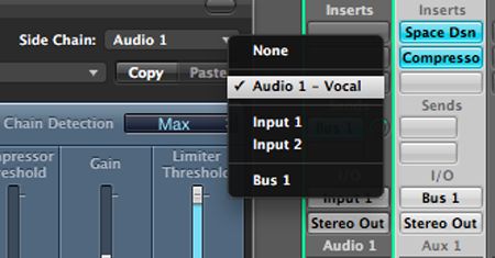 Setting the side chain input