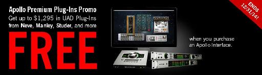 Free Plug-Ins with Universal Audio Apollo purchase picture.