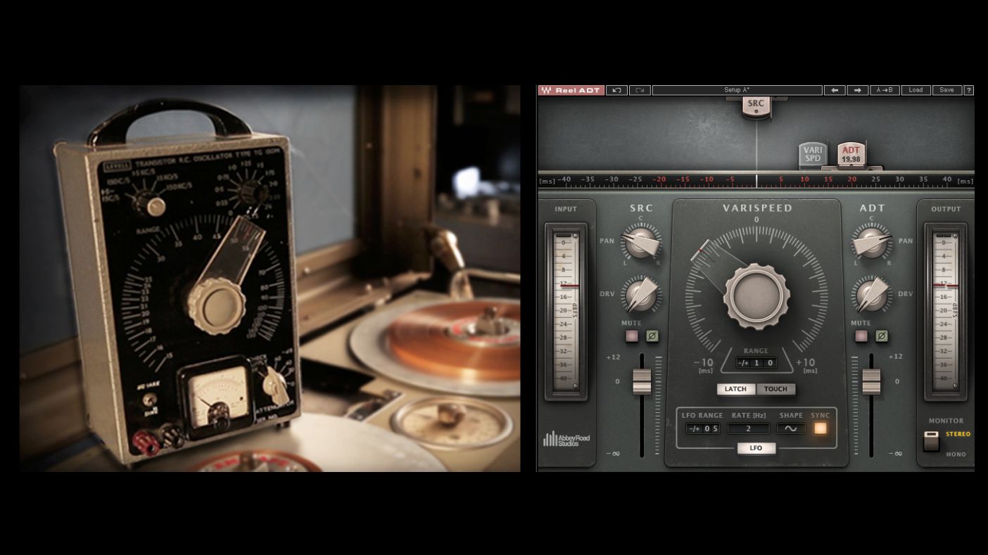 (L) A varispeed controller (one of the key elements of the Abbey Road ADT effect); (R) the Reel ADT plug-in.