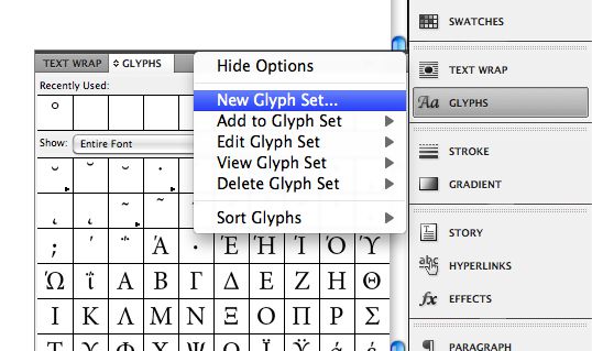 Use the Glyphs panel to insert glyphs and special characters in Adobe  InDesign