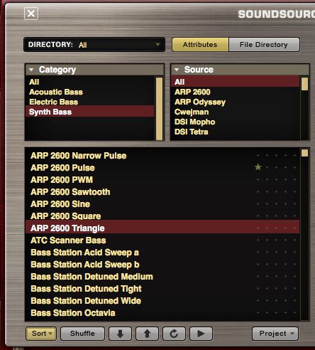 Choosing a synth waveform.