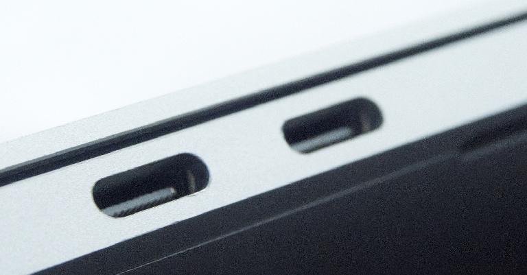 Four of these combo ports, a headphone jack, and that’s it.