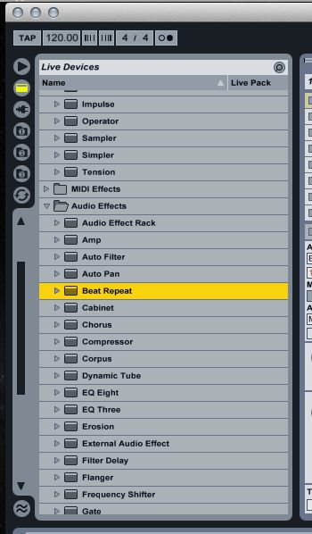 The Beat Repeat plug-in is located!