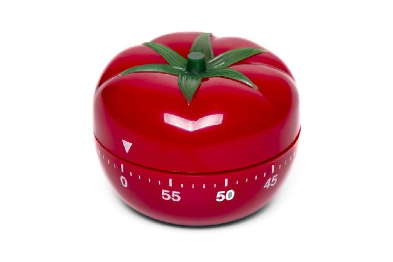 Pomodoro timers are available in hardware – or you could try one of the many Pomodoro apps available online. 