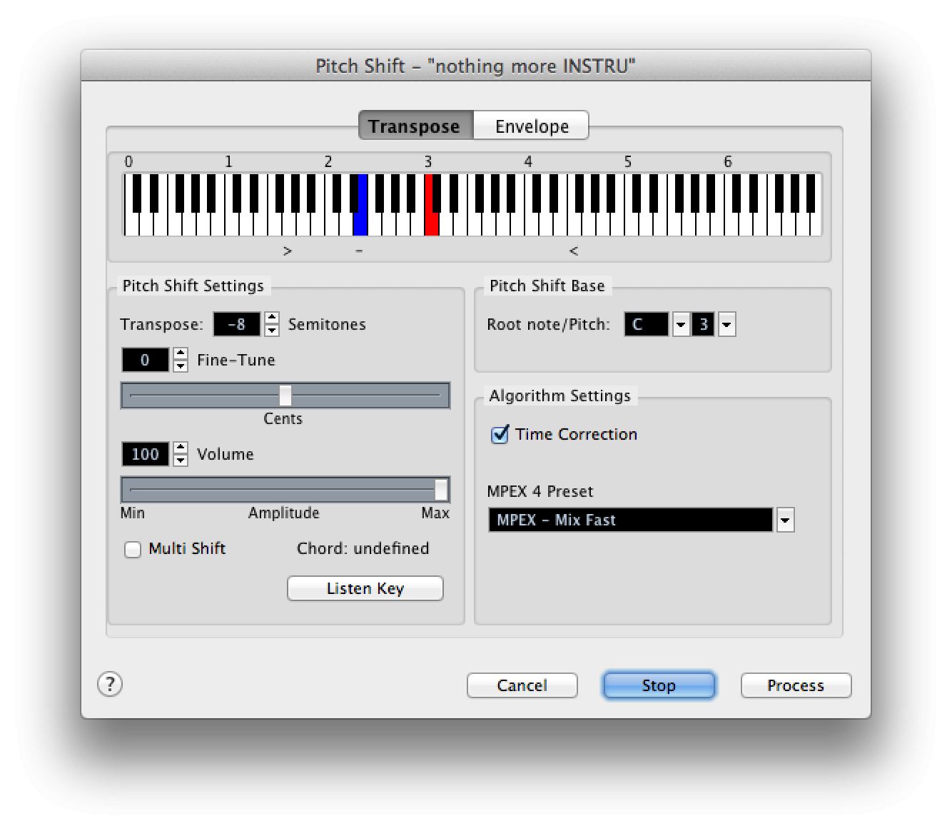 Get interesting results by pitch shifting your audio without affecting the tempo.
