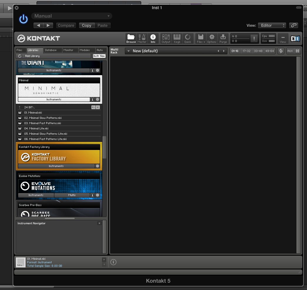 (Pic 1) Minimal will appear as a library in Kontakt or the free Kontakt player