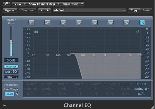 Low pass EQ settings