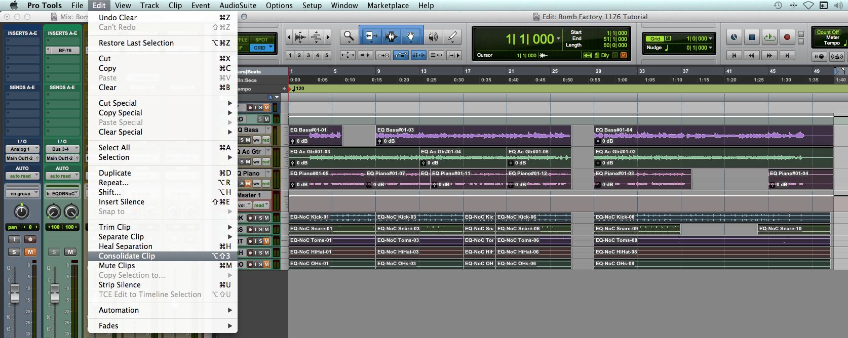 recent menu pro tools