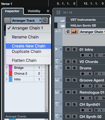 arranger track cubase