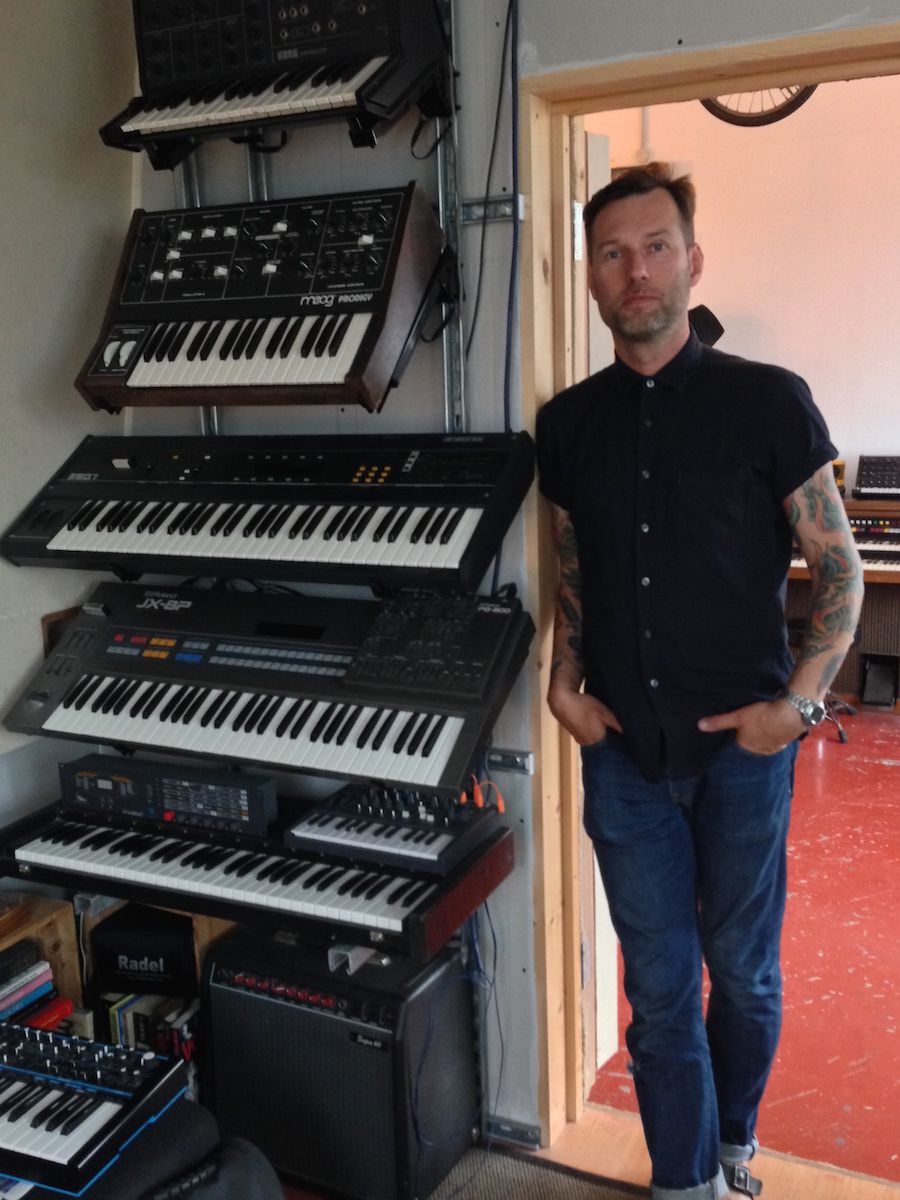 One stack of Liam's impressive collection of hardware synths he's currently using.