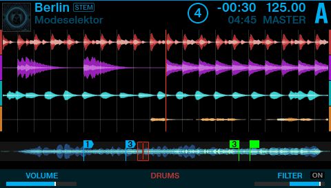 Stems view on NI Traktor hardware.