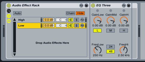 Pic 7: EQ 3 settings to isolate the low frequencies.