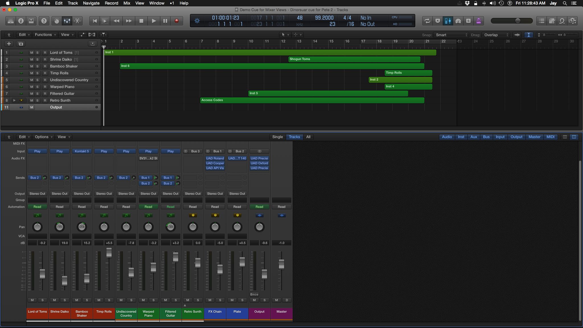 mixer window logic pro x