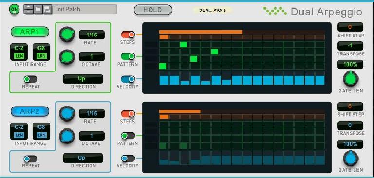 Reason 9 dual arpeggiator