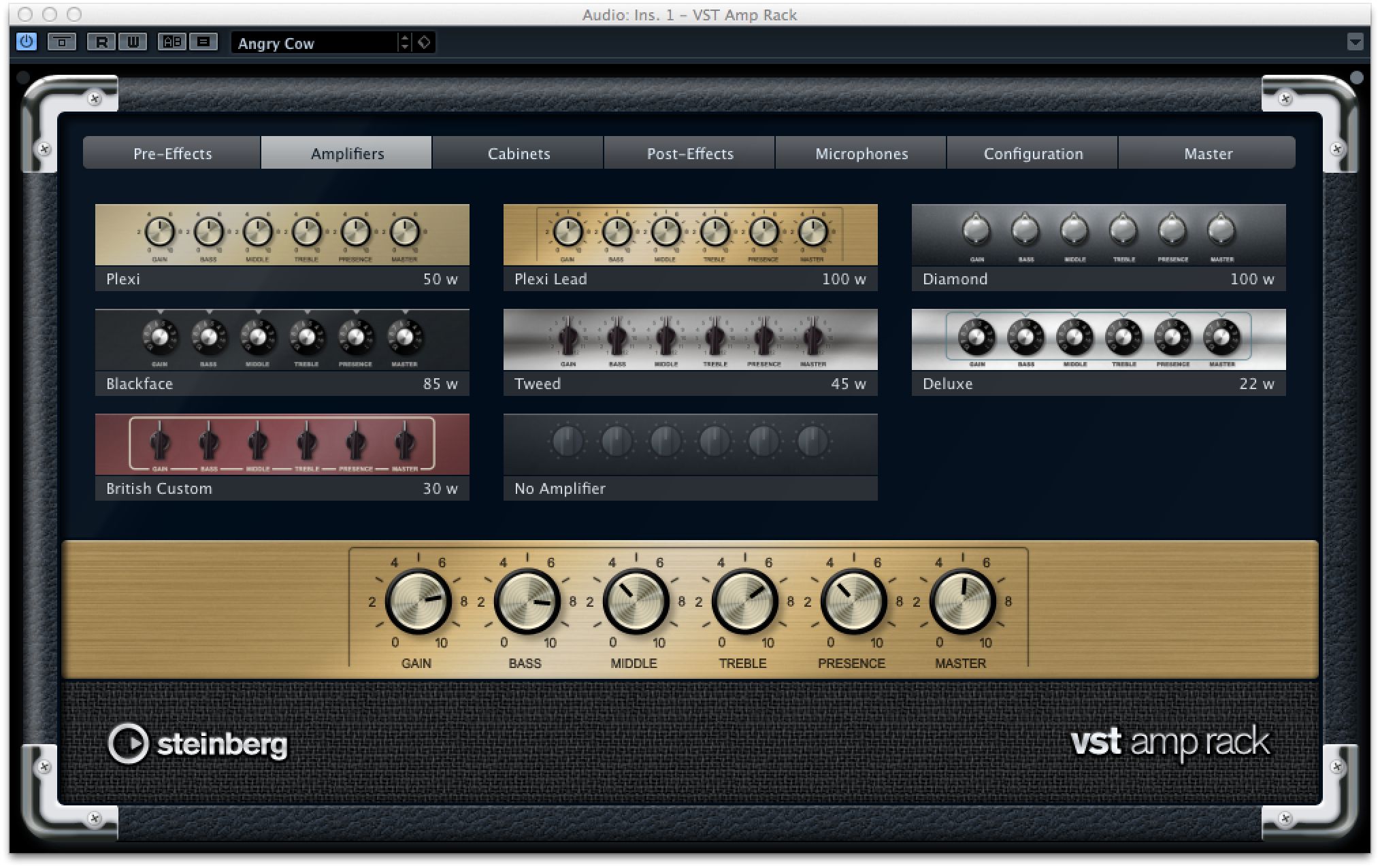 Using an amp simulator plug-in is a great way to add bite to a clean recording.