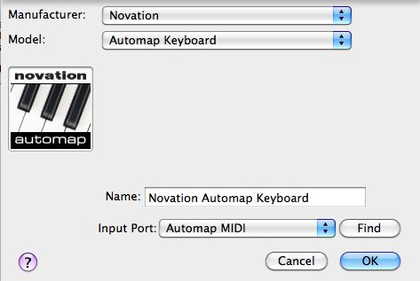 Select the Automap keyboard