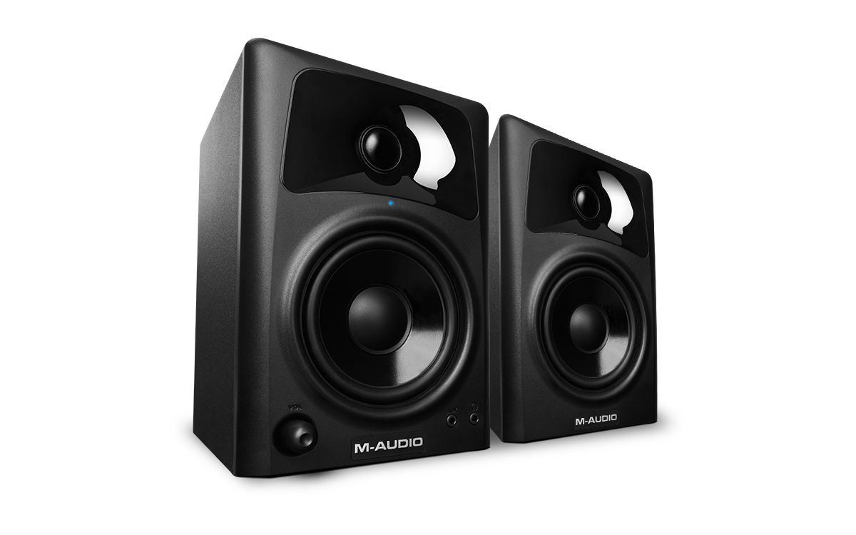 A pair of M-Audio AV42's in all their glory.