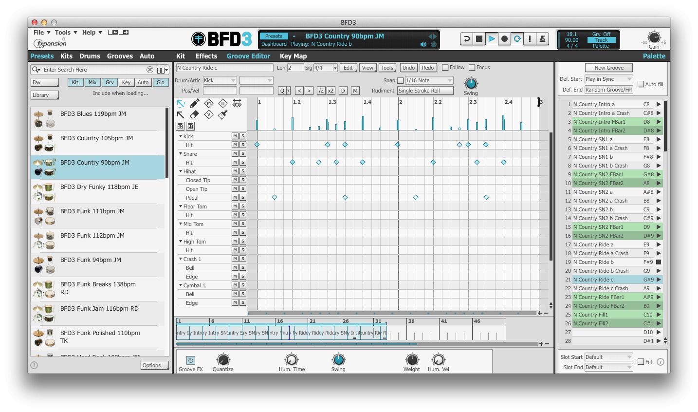 Load, edit and program grooves using the excellent built-in sequencer.
