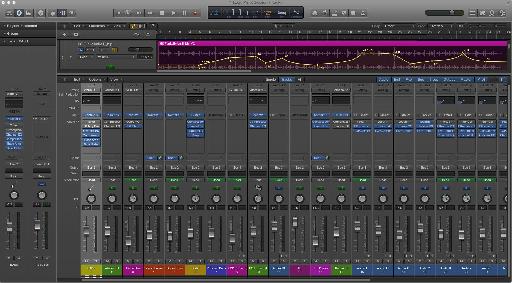 The redesigned Mixer and channel strips in Logic Pro X.