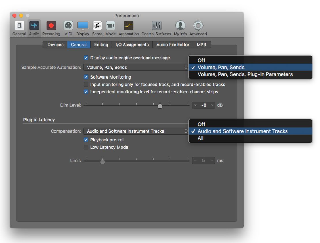 Logic Pro X Audio Preferences Explained Macprovideo Com