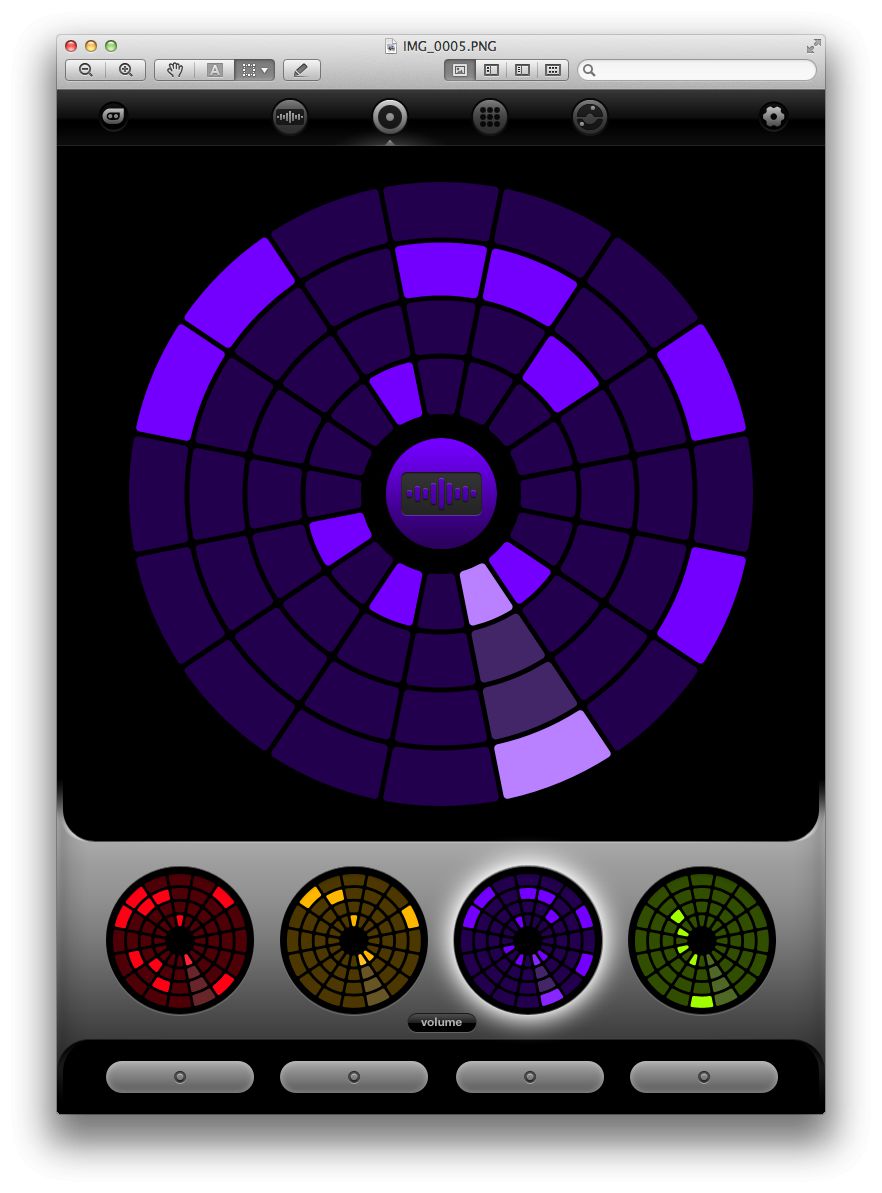 Loopseque's main interface - 'The Big Wheel'