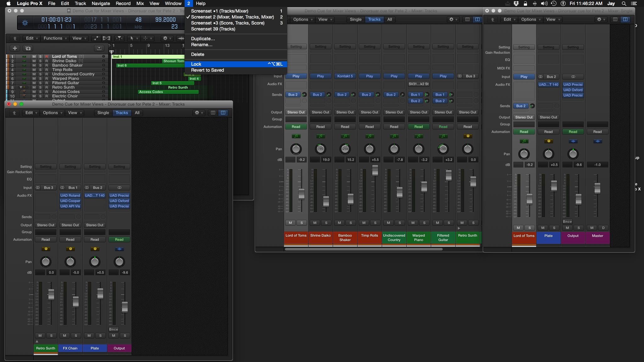 mixer window logic pro x