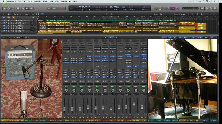 Fig 1 Mixing one or two live audio tracks into a primarily “in-the-box” arrangement can help provide a looser, more musical feel