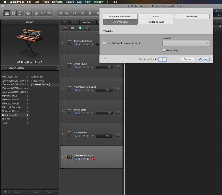 Add the Channel Splitter to the Workspace As a Track