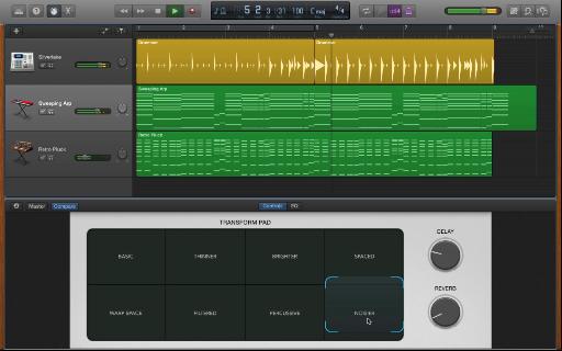 A sneak peek of the new Transform pad synth controller in the upcoming update to GarageBand.