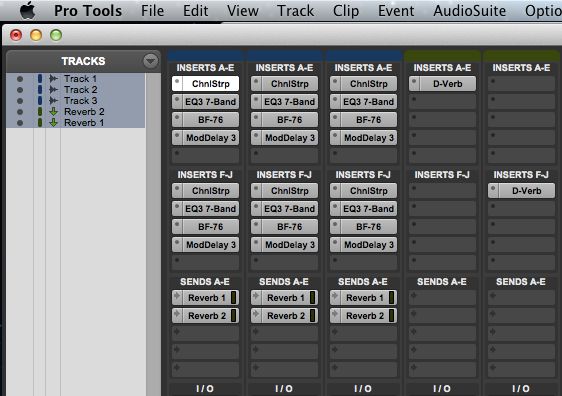 Using Shift-W - note that despite the name the ModDelay plug-in is not bypassed as Pro Tools has this in the Delay category.