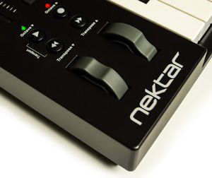 Close up of the controls on the Nektar Impact iX 61.