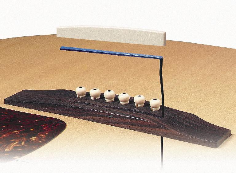 An acoustic guitar’s onboard (piezo) pickup assembly for DI