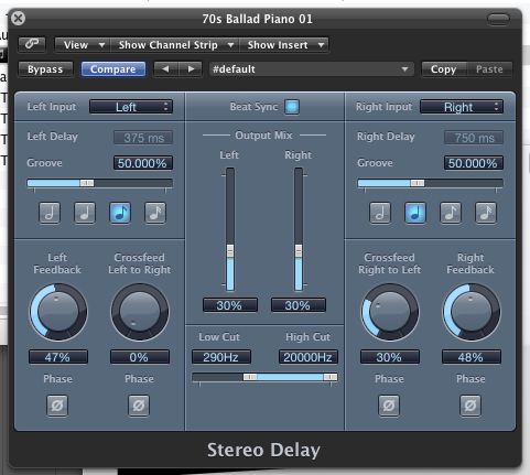 Logic Pro's Stereo Delay plug-in