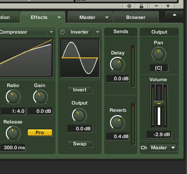 Sending specific sounds to the delay and reverb from the cell effects page