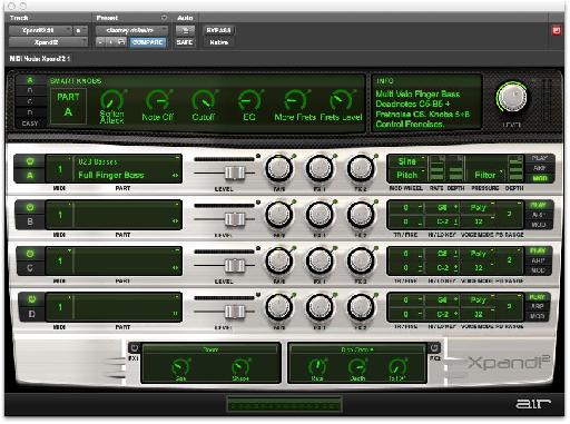 Fig. 1: Xpand!2, Pro Tools’ compreshensive sample-playback/synth virtual instrument.