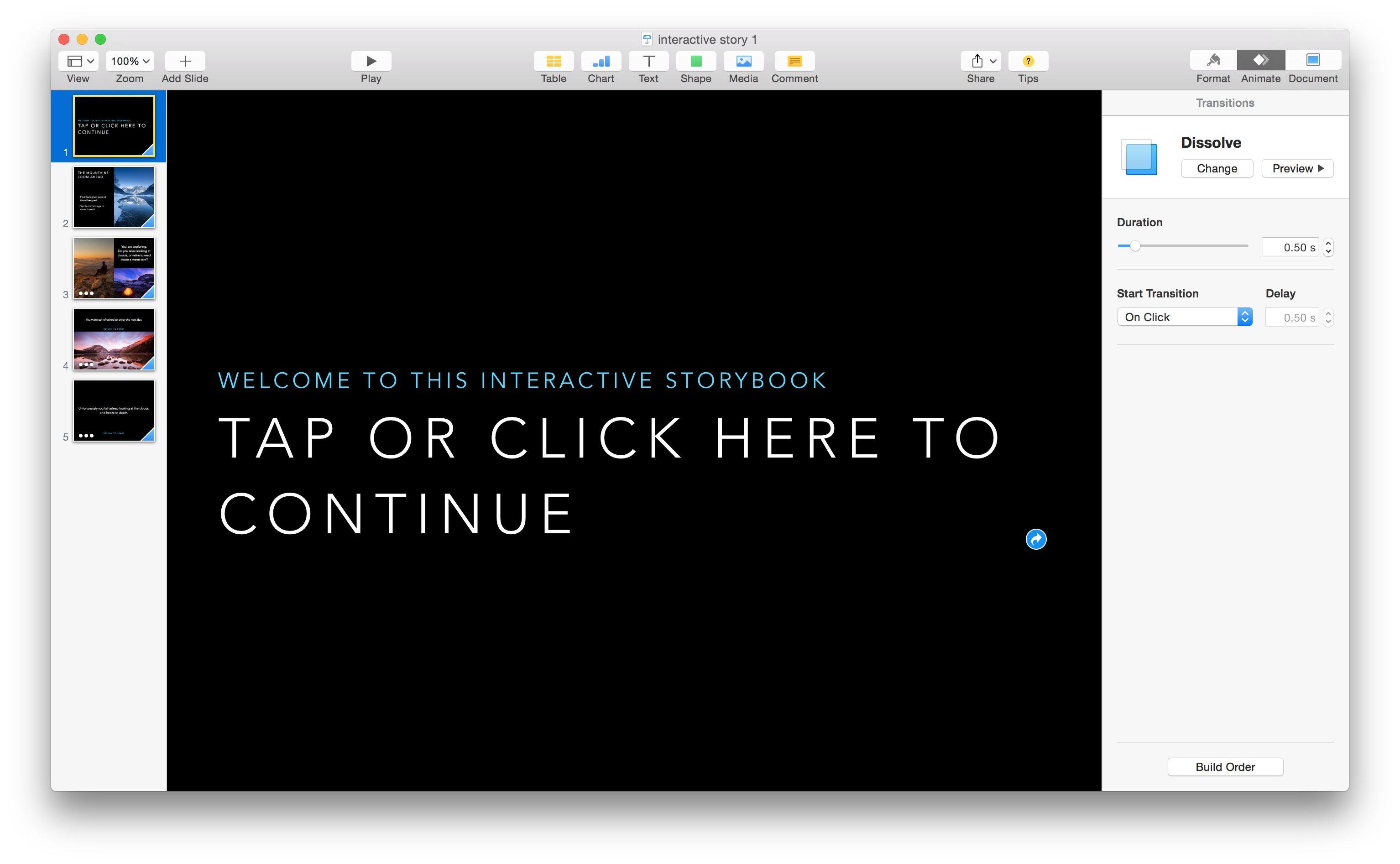 Creating an Interactive Presentation in Apple Keynote