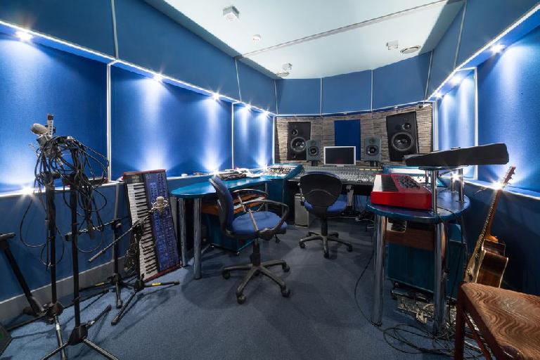 Control room in music studio