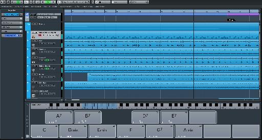 Cubase 8 Elements Project Window.