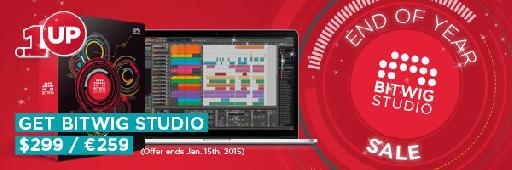 Bitwig Studio End of Year Sale.