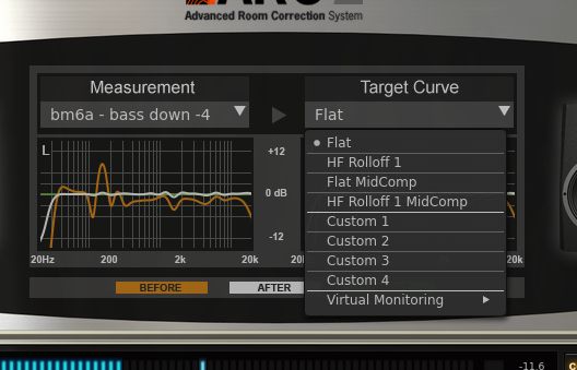 The target curves section.