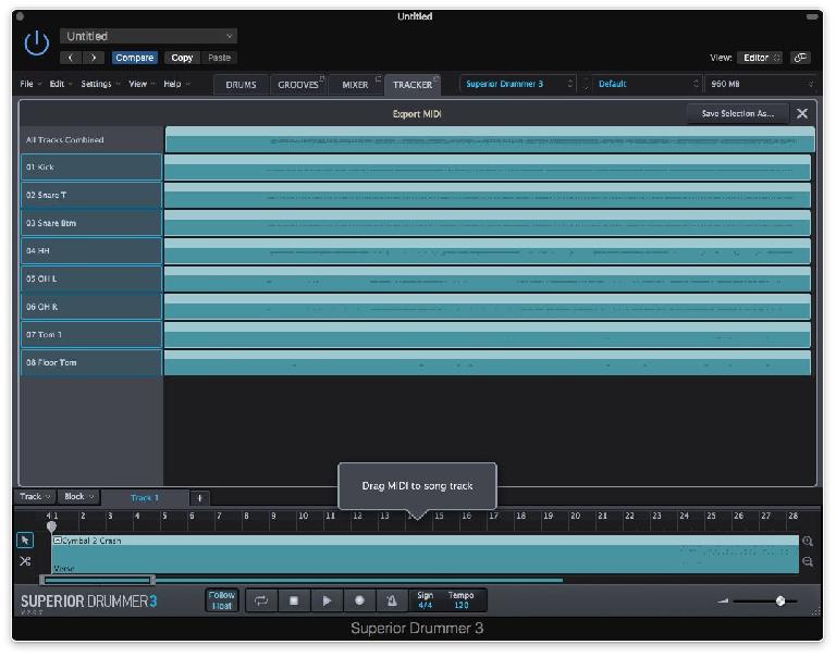 Drag MIDI to Song Track