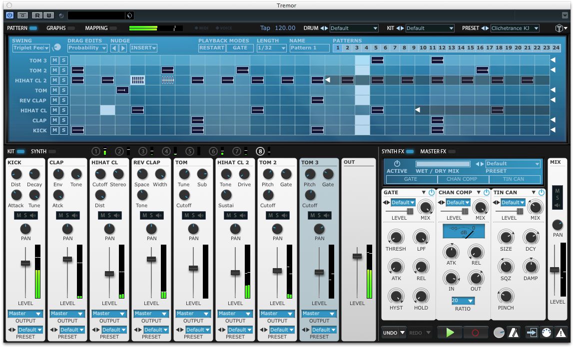 By using the different drag edit modes in the sequencer you can create variations with ease…
