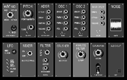 Polytec Pi L Squared USB duophonic synthesizer.